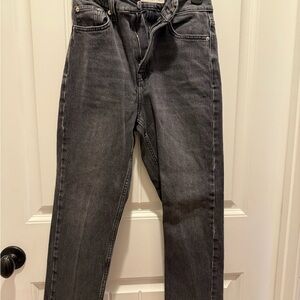 Topshop Gray Straight Leg Jeans